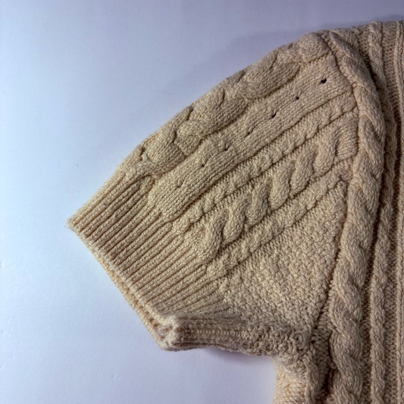Intimately Free People XS Cable Knit Crop Top Cream Tan Preppy Academia Grunge - Picture 5 of 9